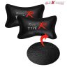 Allextreme EXCHNP2 PU Leather Car Headrest Neck Head Pillow Cushion with Adjustable Straps for SUV Travel Seat (Random Colors, 2 Pcs)
