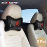 Allextreme EXCHNP2 PU Leather Car Headrest Neck Head Pillow Cushion with Adjustable Straps for SUV Travel Seat (Random Colors, 2 Pcs)