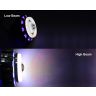 Allextreme EPLH07 High Intensity Led Projector Lamp Dual Heart Ring COB LED Headlight with Hi/Low Beam and Flasher Function for All Bikes (15W, Blue White & Red)