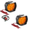 Allextreme EX9FYS2 Imported 9 LED Fog Light Spot Beam Waterproof Heavy Duty Pod Driving Work Lamp with Handlebar Switch for Bike Car and SUV (15W, Yellow Light, 2 PCS)