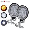 Allextreme EX9LRYW2 9 LED Round Fog Light 4.5" Waterproof Flood Spot Combo Beam Driving Strobe Lamp for Car, Bike and Motorcycles (27W, White and Yellow, 2 PCS)