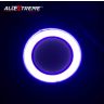 Allextreme EXRTI2P Round COB LED Switchback DRL Light 2.83" Diameter Side Turn Signal Super Bright Fog Lamp with Indicator for All Cars (20W, White Light, Blue, 2 PCS)