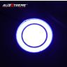 Allextreme EXRTI2P Round COB LED Switchback DRL Light 2.83" Diameter Side Turn Signal Super Bright Fog Lamp with Indicator for All Cars (20W, White Light, Blue, 2 PCS)
