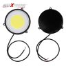 Allextreme EXRTI2P Round COB LED Switchback DRL Light 2.83" Diameter Side Turn Signal Super Bright Fog Lamp with Indicator for All Cars (20W, White Light, Blue, 2 PCS)