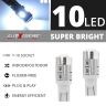 Allextreme EXT10W8 Universal T10 LED Parking Light 6 SMD Super Bright Interior Pilot License Plate Dome Indicator Lamp Bulb for Car Bike and Motorcycle (0.7W, White, 2 PCS)