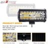 Allextreme EX36LW1 7 inch 36 LED Fog Light Triple Row Flood Spot Combo Beam Driving Lamp Bar for Car Motorcycle SUV Bike Truck (72W, White, 1 Pc)