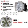 Allextreme EX9FM1B 9 LED Fog Light with Red & Blue Beads and Multicolor Strobe Flash Waterproof White Spot Beam Driving Lamp for Motorcycle Bike Car SUV (20W, 1 PC)