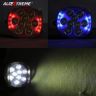 Allextreme EX9FM1B 9 LED Fog Light with Red & Blue Beads and Multicolor Strobe Flash Waterproof White Spot Beam Driving Lamp for Motorcycle Bike Car SUV (20W, 1 PC)