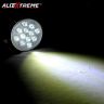 Allextreme EX12W2 12 LED Round Fog Light Spot Strobe Beam Driving Lamp with ON/OFF Switch for Motorcycle, Car, SUV and Bikes (24W, White, 2 Pcs)