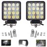 Allextreme EX16FW2P 16 LED Fog Light Waterproof Square Led Flood Lamp Offroad Driving Work Light for Bikes Cars and Motorcycle (48W, White Light)
