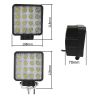Allextreme EX16FW2P 16 LED Fog Light Waterproof Square Led Flood Lamp Offroad Driving Work Light for Bikes Cars and Motorcycle (48W, White Light)