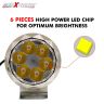 Allextreme EX6FD2S 6 LED Round Fog Light with Switch Spot Beam Driving Lamp Universal for Motorcycle, Car, SUV and Bikes (15W, White Light, 2 PCS)
