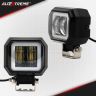Allextreme EX3HW1W 2.5 Inch Square White Fog Light with White Halo Angel Eye Ring for Bike Motorcycle Car and Off Road SUV (20W, 1 Pc)