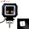Allextreme EX3HW1W 2.5 Inch Square White Fog Light with White Halo Angel Eye Ring for Bike Motorcycle Car and Off Road SUV (20W, 1 Pc)