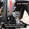 Allextreme EXHDBL1 Stainless Steel Heavy Duty Painted Finish Disc Brake Anti Theft 7mm Pin Wheel Locking Security Lock for Bike and Motorcycle (Chrome)