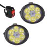 Allextreme EX6FOS2 6 LED Oval Mirror Mount Fog Light With Switch Adjustable Angle Spot Beam Waterproof Driving Lamp for Motorcycle and Bike (18W, White Light, 2 PCS)