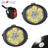 Allextreme EX6FOS2 6 LED Oval Mirror Mount Fog Light With Switch Adjustable Angle Spot Beam Waterproof Driving Lamp for Motorcycle and Bike (18W, White Light, 2 PCS)