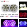 Allextreme EXF18LWS 18 LED Fog Light Spot Beam Waterproof Heavy Duty White Pod Driving Lamp for Motorcycle Bike Car SUV (30W, Spot + Strobe Lamp)
