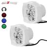 Allextreme EX9RGBW2 9 LED Fog Light Waterproof White Spot Beam Driving Lamp with Red Green Blue Beads for Motorcycle Bike Car SUV (20W, White & RGB Light, 2 PCS)