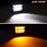 Allextreme EX6LD2F Waterproof 6 LED Fog Light Combo Beam Waterproof Heavy Duty Work Lamp for Motorcycle Bike Car and SUV (18W, White & Yellow, 2 PCS)