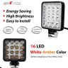 Allextreme EX16WY02 16 LED Square Fog Light 4 Inch Waterproof Driving Spot Lamp for Car, Motorcycle (48W, White & Amber) (PACK - 2)