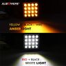 Allextreme EX16WY02 16 LED Square Fog Light 4 Inch Waterproof Driving Spot Lamp for Car, Motorcycle (48W, White & Amber) (PACK - 2)