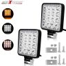 Allextreme EX16WY02 16 LED Square Fog Light 4 Inch Waterproof Driving Spot Lamp for Car, Motorcycle (48W, White & Amber) (PACK - 2)