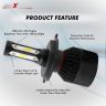 Allextreme 3 Car LED H4 6000K Headlight 25 Watt 2000LM Driving Headlamp Conversion Kit Car High/Low Beam Bright Beam Chip Fog Light for SUVs Trucks Sedans Motorcycle (White)