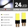 Allextreme EXT24CM Universal T10 LED Parking Light 24 SMD Super Bright Chipset Silicone License Plate Dome Indicator Lamp Bulb for Car Bike and Motorcycle (3W, White, 2 PCS)
