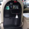 AllExtreme EXNCSOB Velvet Universal Car Auto Seat Back Multi Pocket Organizer Bag for Mobile, Bottle, Map, Magazines and Umbrella (Black)
