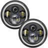 Allextreme 7 Inch Full Ring Round LED Headlight with Hi/Low Beam and Angel Eye Lamp Compatible with Royal Enfield Bullet, Harley Davidson Jeep Wrangler (Pack of 2)