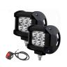 Allextreme EX6L2WS Waterproof 6 LED Fog Light Combo Beam Waterproof Heavy Duty Work Lamp With On/Off Switch for Motorcycle Bike Car and SUV (18W, White & Yellow, 2 PCs)