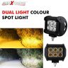 Allextreme EX6L2WS Waterproof 6 LED Fog Light Combo Beam Waterproof Heavy Duty Work Lamp With On/Off Switch for Motorcycle Bike Car and SUV (18W, White & Yellow, 2 PCs)