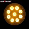 Allextreme EX9RY1P 9 LED Round Fog Light Waterproof Led Work light With Mounting Brackets for Cars and Motorcycle (27W, Yellow, 1Pc)
