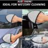 Allextreme EXMFRN1 Double-Sided Microfiber Car Washing Mitt Reusable Duster Glove for Wet/Dry Applications (Random Colors, 1 Pc)