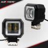 Allextreme EX3HW2W 2.5 Inch Square White Fog Light with White Halo Angel Eye Ring for Bike Motorcycle Car and Off Road SUV (20W, 2 Pcs)