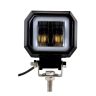 Allextreme EX3HR1W 2.5 Inch Square White Fog Light with Red Halo Angel Eye Ring for Bike Motorcycle Car and Off Road SUV (20W, 1 Pc)