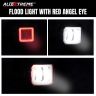 Allextreme EX3HR1W 2.5 Inch Square White Fog Light with Red Halo Angel Eye Ring for Bike Motorcycle Car and Off Road SUV (20W, 1 Pc)