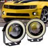 AllExtreme EX3WE2P 3 Inches Universal Car Projector LED Fog Light COB Halo White Angel Eye Rings for Cars (10W, 2 PCS)