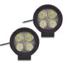 Allextreme EX4F3I2 4 LED Round Fog Light Waterproof 3 inches Lamp with Mounting Stand for Motorcycle Car ATV Jeep 4x4 Tractor Off Road (12W, White Light, 2 PCS)