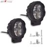 Allextreme EX4F3I2 4 LED Round Fog Light Waterproof 3 inches Lamp with Mounting Stand for Motorcycle Car ATV Jeep 4x4 Tractor Off Road (12W, White Light, 2 PCS)