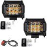 Allextreme EX24W2SP 12 LED CREE Fog Light Waterproof Flood Beam Off Road Driving CREE LED 24W Work Light With On/Off Switch for Motorcycle and Cars (Yellow and White, 2 Pcs)