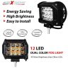 Allextreme EX24W2SP 12 LED CREE Fog Light Waterproof Flood Beam Off Road Driving CREE LED 24W Work Light With On/Off Switch for Motorcycle and Cars (Yellow and White, 2 Pcs)