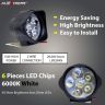 Allextreme EX06L3S 6 LED Fog Light White Light Waterproof Mirror Mount Driving Work Lamp with On/Off Switch for Motorcycles and Cars (10W, 2 PCs)