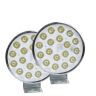 AllExtreme EX18FW2 18 LED Round Fog Light Spot Strobe Beam Driving Lamp with ON/OFF Switch for Motorcycle, Car, SUV and Bikes (36W, White, 2 Pcs)