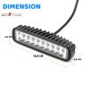 Allextreme EXF18W2 18 LED Fog Light Waterproof 6 inch Dual Row CREE LED Flood Beam Work DRL Lamp for Bikes Cars & Motorcycles (Pack of 2)
