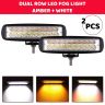 Allextreme EXF18W2 18 LED Fog Light Waterproof 6 inch Dual Row CREE LED Flood Beam Work DRL Lamp for Bikes Cars & Motorcycles (Pack of 2)