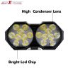Allextreme EXF18LS 18 LED Fog Light Spot Beam Waterproof Heavy Duty White Pod Driving Lamp for Motorcycle Bike Car SUV (30W, Spot + Strobe Lamp)