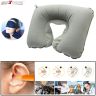 Allextreme EXTNPSM Inflatable Travel Pillow Luxury Memory Foam Neck & Head Support Pillow Soft Sleeping Rest Cushion Include Sleep Mask, Ear Plugs for Airplane Car & Home (Colors may Vary)