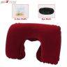 Allextreme EXTNPSM Inflatable Travel Pillow Luxury Memory Foam Neck & Head Support Pillow Soft Sleeping Rest Cushion Include Sleep Mask, Ear Plugs for Airplane Car & Home (Colors may Vary)